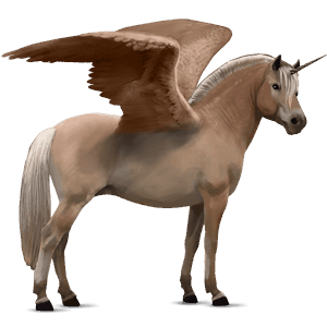 bevinget enhjørningepony  brun