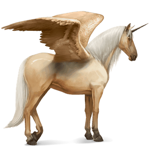 bevinget rideenhjørning palomino