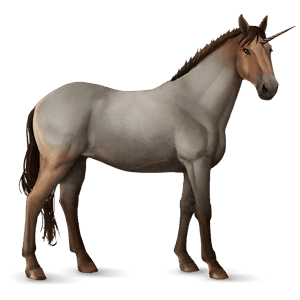 rideenhjørning paint horse brun tobiano