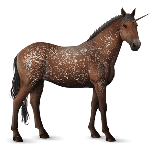 rideenhjørning quarter horse leverrød med lys man og hale