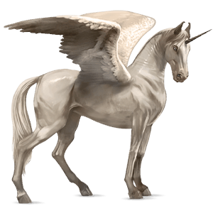 bevinget rideenhjørning quarter horse cremello