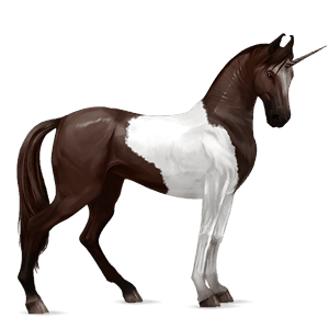 rideenhjørning paint horse leverrød tobiano