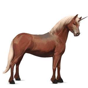 enhjørningepony connemara rød med lys man og hale
