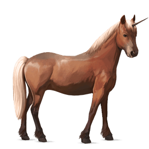 enhjørningepony rød med lys man og hale