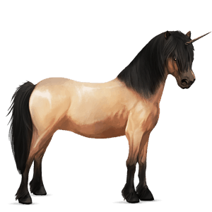 enhjørningepony welsh rød med lys man og hale