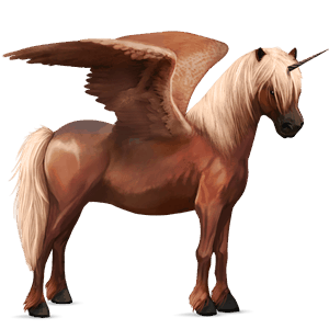 bevinget enhjørningepony  welsh rød med lys man og hale