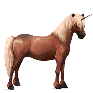 enhjørningepony rød med lys man og hale