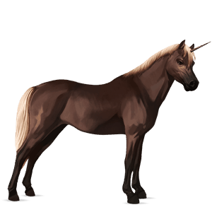 enhjørningepony leverrød med lys man og hale