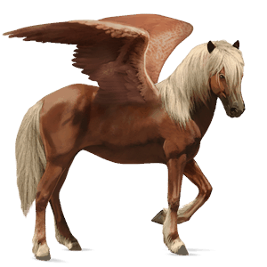 ridepegasus islænder rød med lys man og hale