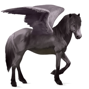 ridepegasus islænder rød med lys man og hale