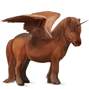 bevinget enhjørningepony  shetlandspony rød