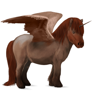bevinget enhjørningepony  shetlandspony rød