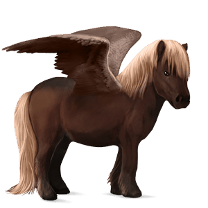 pegasuspony shetlandspony leverrød med lys man og hale