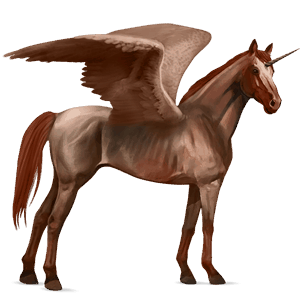 bevinget rideenhjørning tennessee walker kirsebærbrun