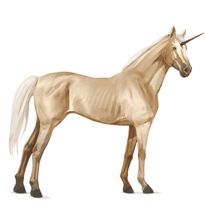 rideenhjørning engelsk fuldblod palomino