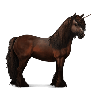 rideenhjørning mustang rød
