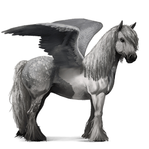 ridepegasus islænder rød med lys man og hale