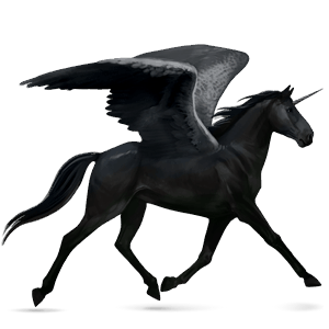 bevinget rideenhjørning tennessee walker sort