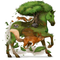 vandrende hest skov 
